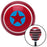 Blue Star in Circle Outline Red Stripe Shift Knob with M16 x 15 Insert