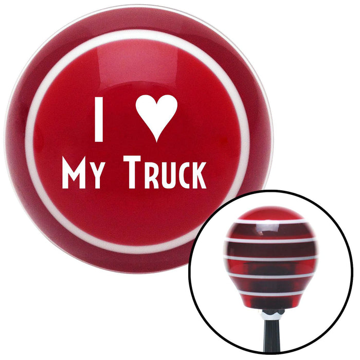 White I 3 MY TRUCK Red Stripe Shift Knob with M16 x 15 Insert