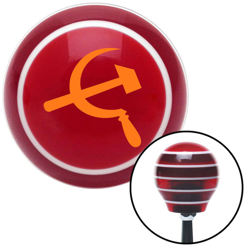 Orange Hammer  Sickle Red Stripe Shift Knob with M16 x 15 Insert