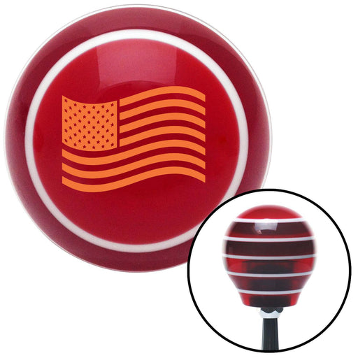 Orange US Flag Red Stripe Shift Knob with M16 x 15 Insert