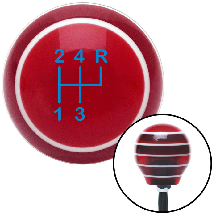 Blue Shift Pattern 5n Red Stripe Shift Knob with M16 x 15 Insert