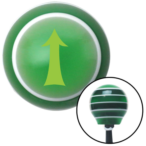 Green Fancy Solid Directional Arrow Up Green Stripe Shift Knob with M16 x 15 Insert