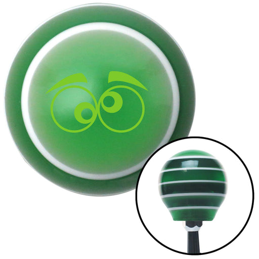 Green Funny Eyes Green Stripe Shift Knob with M16 x 15 Insert