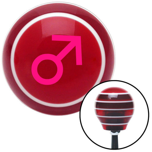 Pink Male Red Stripe Shift Knob with M16 x 15 Insert