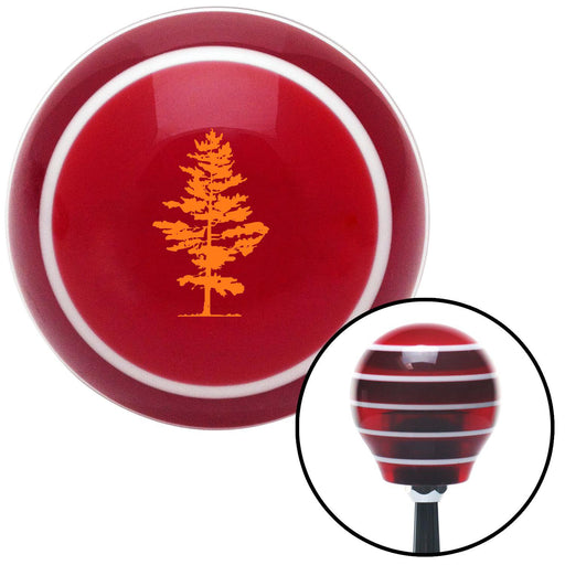 Orange Evergreen Tree Red Stripe Shift Knob with M16 x 15 Insert