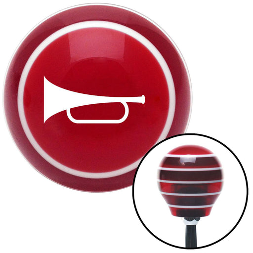 White Horn Red Stripe Shift Knob with M16 x 15 Insert