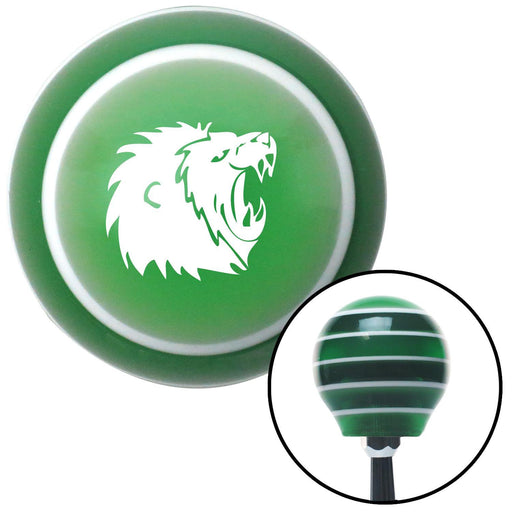 White Lion Green Stripe Shift Knob with M16 x 15 Insert