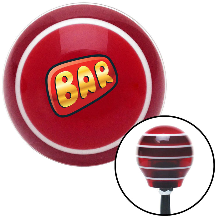 Bar Red Red Stripe Shift Knob with M16 x 15 Insert