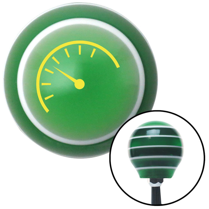 Yellow Instrument Gauge Green Stripe Shift Knob with M16 x 15 Insert