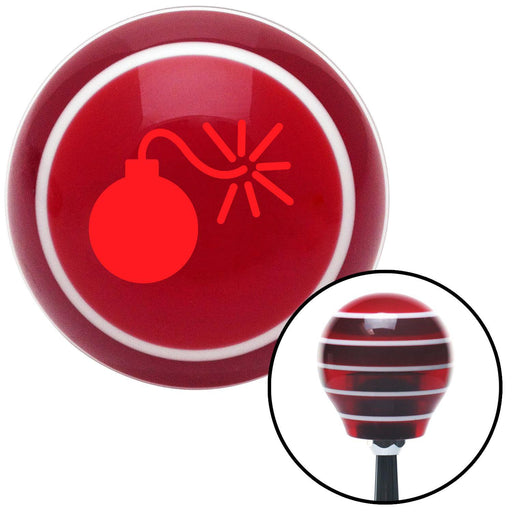 Red Bomb Red Stripe Shift Knob with M16 x 15 Insert