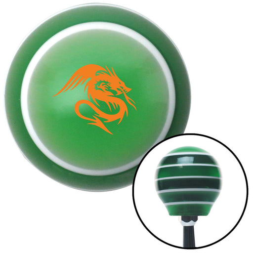 Orange Dragon Green Stripe Shift Knob with M16 x 15 Insert