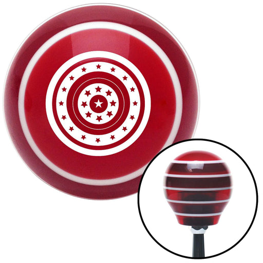 White Stars in Circle Formation Red Stripe Shift Knob with M16 x 15 Insert