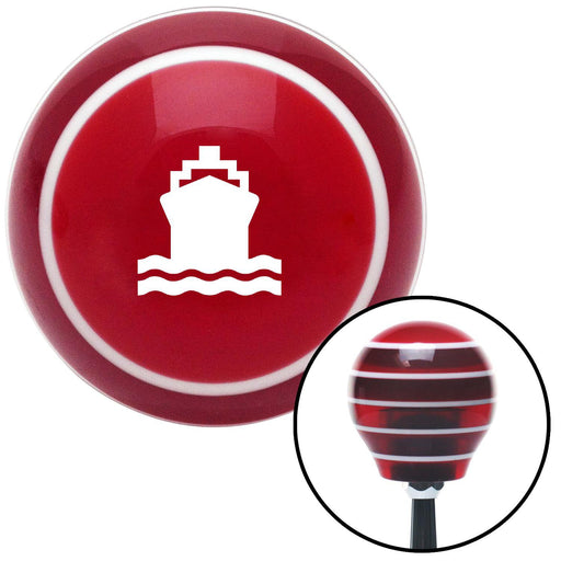 White Boat Red Stripe Shift Knob with M16 x 15 Insert