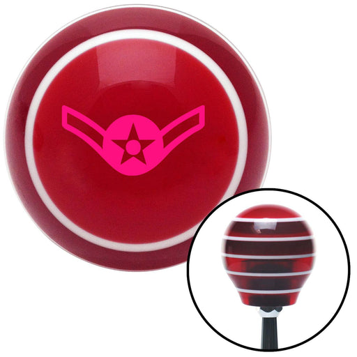 Pink Airman Red Stripe Shift Knob with M16 x 15 Insert