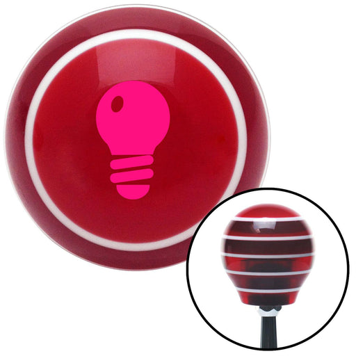 Pink Light Bulb Red Stripe Shift Knob with M16 x 15 Insert