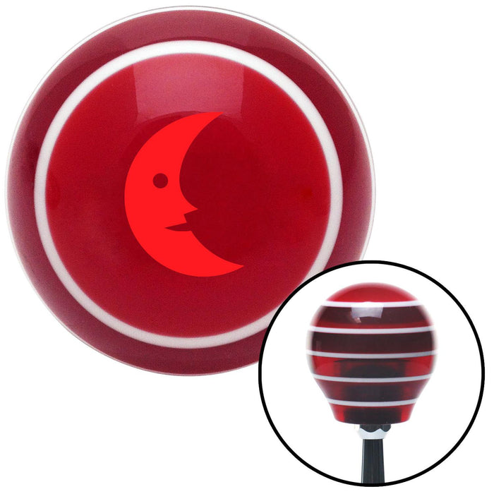 Red Crescent Moon Red Stripe Shift Knob with M16 x 15 Insert