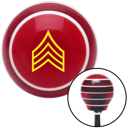 Yellow Sergeant Red Stripe Shift Knob with M16 x 15 Insert