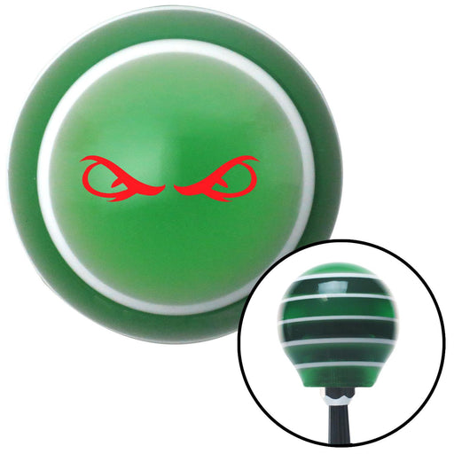 Red Creepy Eyes Green Stripe Shift Knob with M16 x 15 Insert