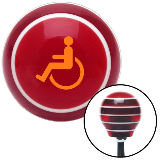 Orange Wheelchair Red Stripe Shift Knob with M16 x 15 Insert