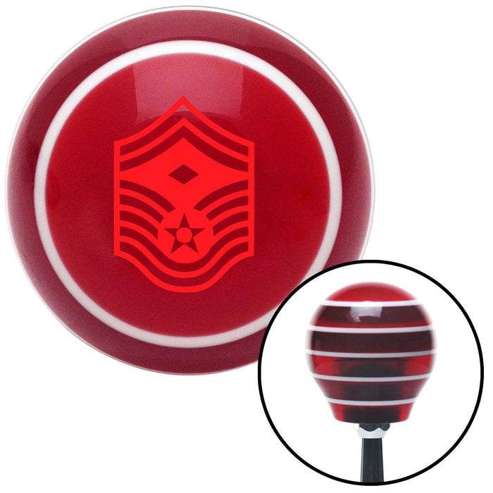 Red Senior Master Sergeant First Sergeant Red Stripe Shift Knob with M16 x 15 Insert