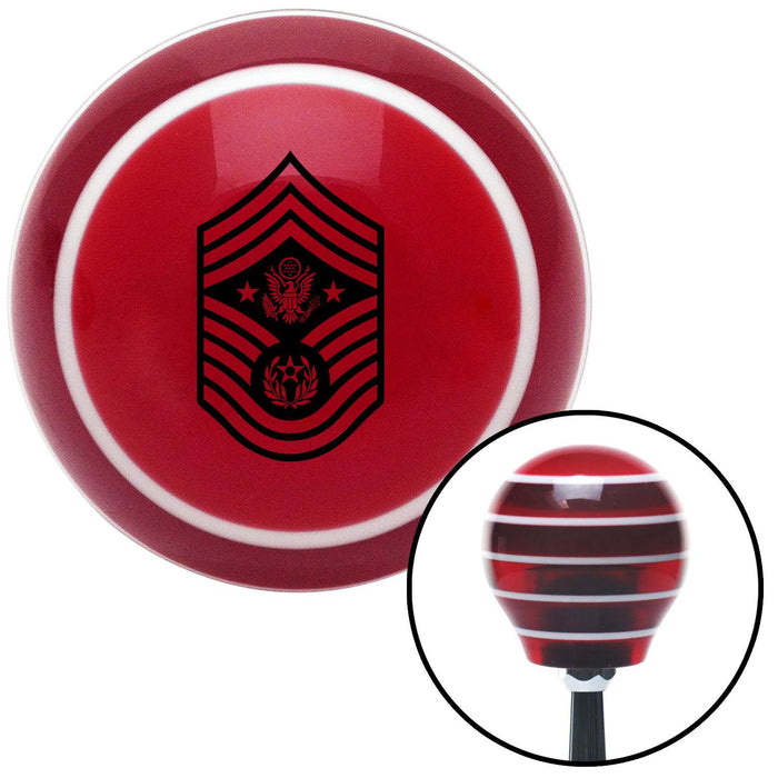 Black Chief Master Sergeant of the Air Force Red Stripe Shift Knob with M16 x 15 Insert