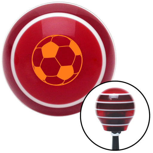 Orange Soccer Ball Red Stripe Shift Knob with M16 x 15 Insert