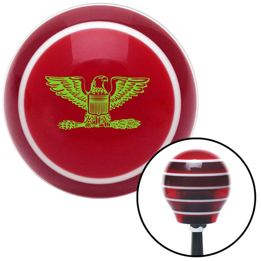 Green Coast Guard Captain Eagle Red Stripe Shift Knob with M16 x 15 Insert