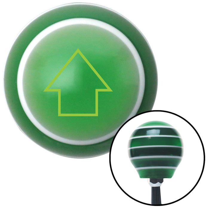 Green Classic Arrow Up Green Stripe Shift Knob with M16 x 15 Insert