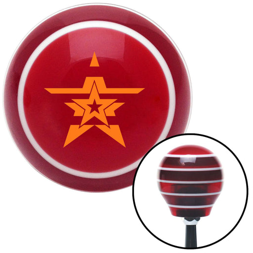 Orange Stars With Stripes Red Stripe Shift Knob with M16 x 15 Insert