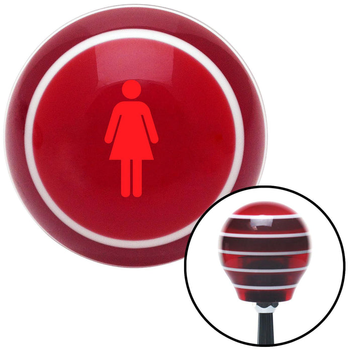 Red Women Red Stripe Shift Knob with M16 x 15 Insert