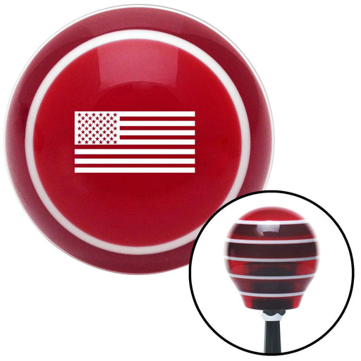 White American Flag Red Stripe Shift Knob with M16 x 15 Insert