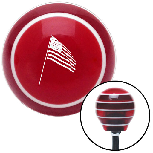 White American Flag Pole Red Stripe Shift Knob with M16 x 15 Insert