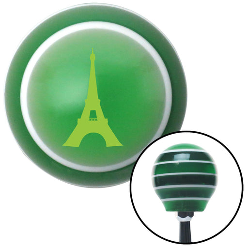 Green The Eiffel Tower Green Stripe Shift Knob with M16 x 15 Insert