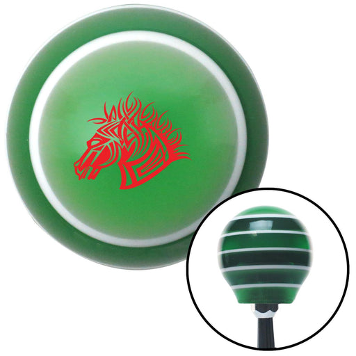 Red Horse Green Stripe Shift Knob with M16 x 15 Insert