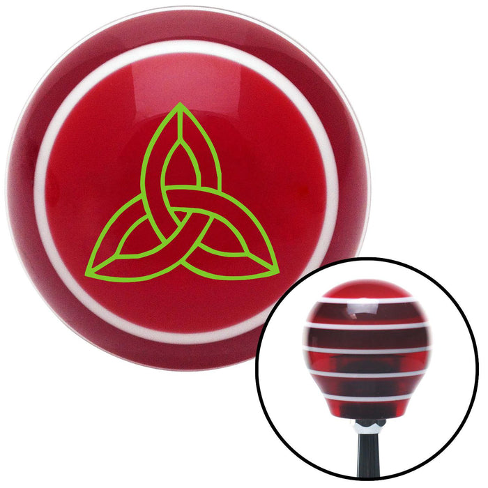 Green Celtic Design 1 Red Stripe Shift Knob with M16 x 15 Insert