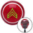 Green Corporal Red Stripe Shift Knob with M16 x 15 Insert