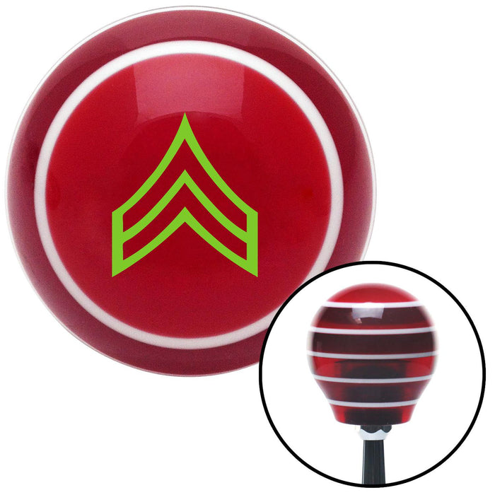 Green Corporal Red Stripe Shift Knob with M16 x 15 Insert