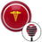 Yellow Caduceus Symbol Red Stripe Shift Knob with M16 x 15 Insert