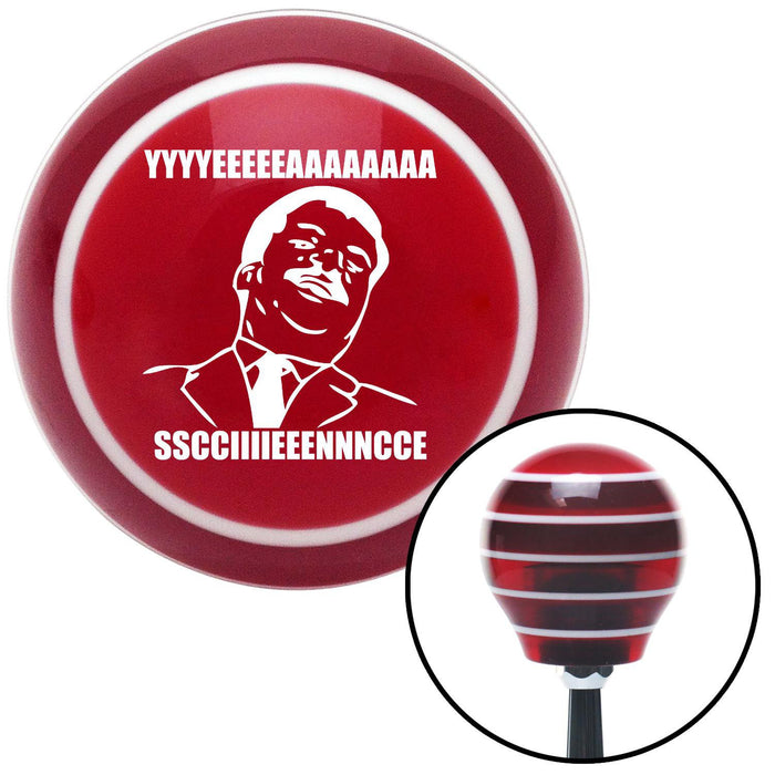 White Neil Degrasse Tyson Red Stripe Shift Knob with M16 x 15 Insert