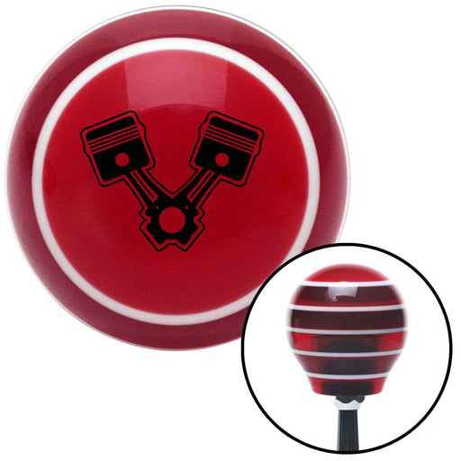 Black Pistons Red Stripe Shift Knob with M16 x 15 Insert