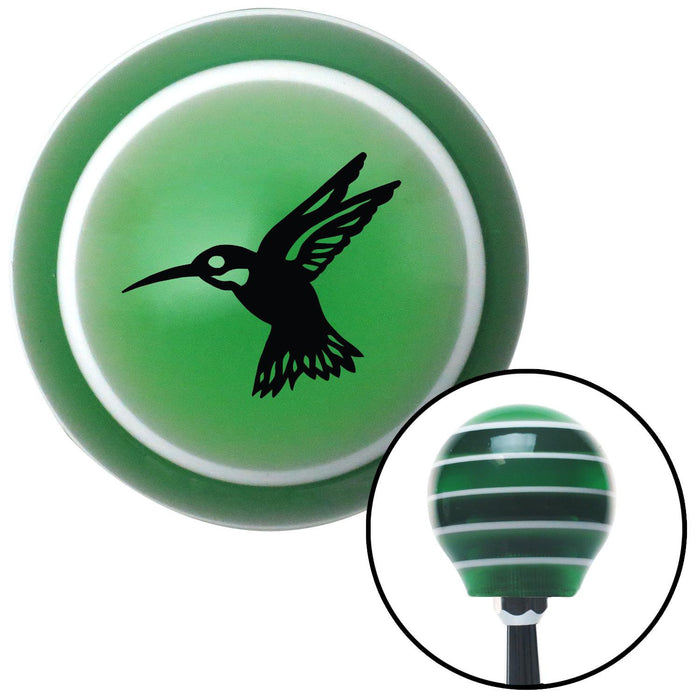 Black Hummingbird Green Stripe Shift Knob with M16 x 15 Insert