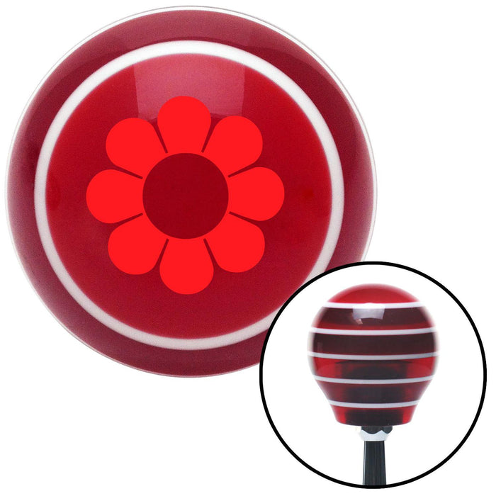 Red Flower Power Red Stripe Shift Knob with M16 x 15 Insert