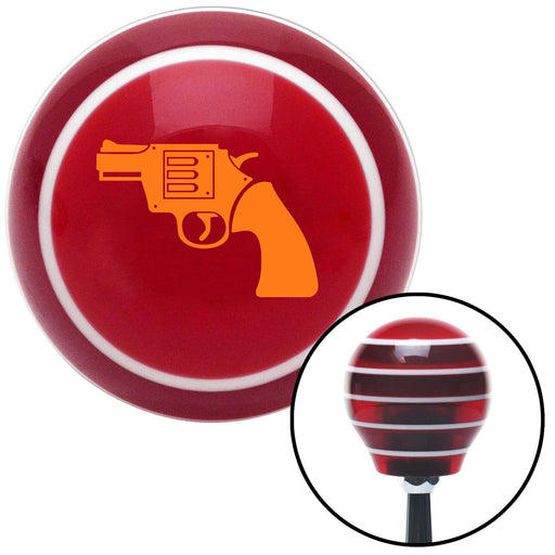 Orange Hand Gun Red Stripe Shift Knob with M16 x 15 Insert