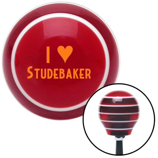 Orange I 3 STUDEBAKER Red Stripe Shift Knob with M16 x 15 Insert