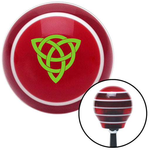 Green Celtic Design Red Stripe Shift Knob with M16 x 15 Insert