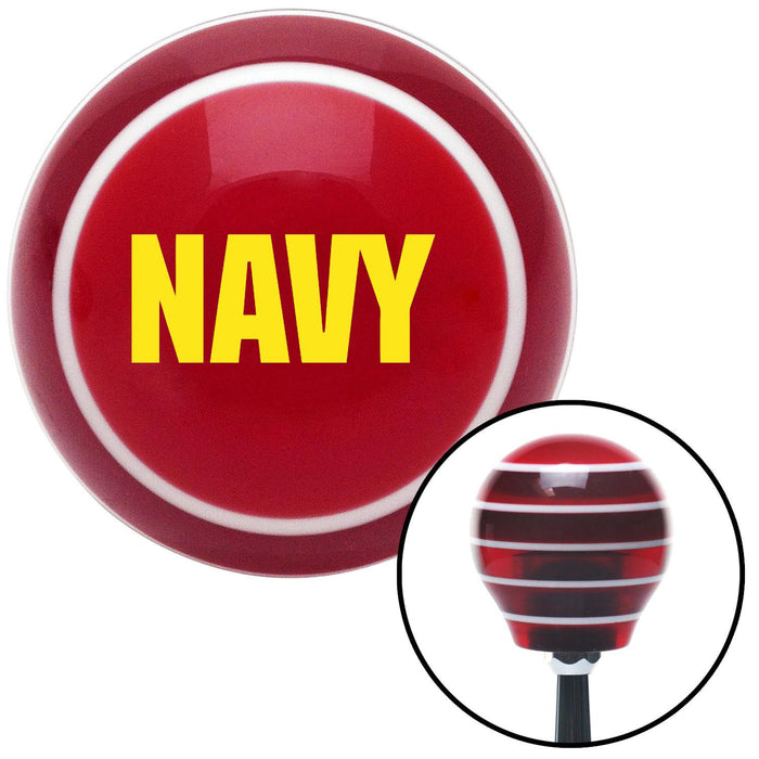 Yellow NAVY Logo Red Stripe Shift Knob with M16 x 15 Insert