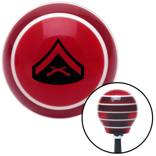 Black 02 Lance Corporal Red Stripe Shift Knob with M16 x 15 Insert