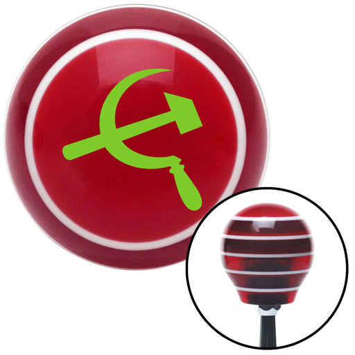 Green Hammer  Sickle Red Stripe Shift Knob with M16 x 15 Insert