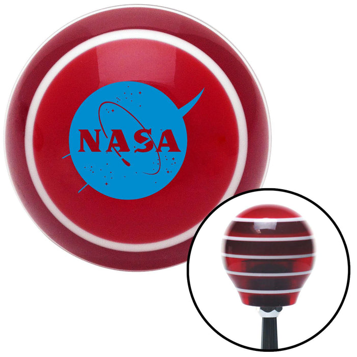 Blue Nasa Logo Circle  Red Stripe Shift Knob with M16 x 15 Insert