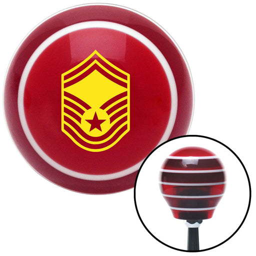 Yellow Senior Master Sergeant Red Stripe Shift Knob with M16 x 15 Insert